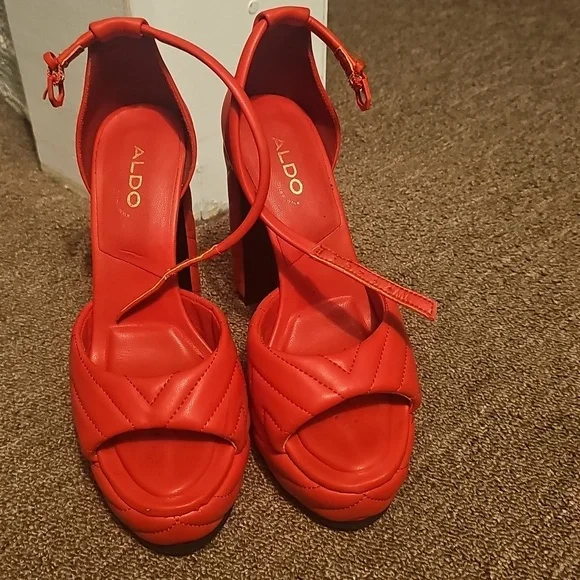 ALDO Women's Red High Heel Sandals - Picture 3 of 3